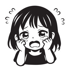 OMG twarz dziewczyny anime wektor awatar © !UNTEN S.G.