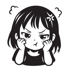 Obrażona dziewczyna anime twarz awatar © !UNTEN S.G.