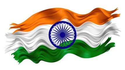 The vibrant flag of the republic of india waving in the wind