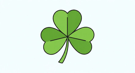 Green shamrock clover symbol a simple flat vector illustration representing luck and St Patricks Day isolated on a clean white background