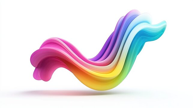 A modern and colorful 3D abstract rainbow icon with a matte finish. Symbolizes hope, happiness, diversity, and pride.