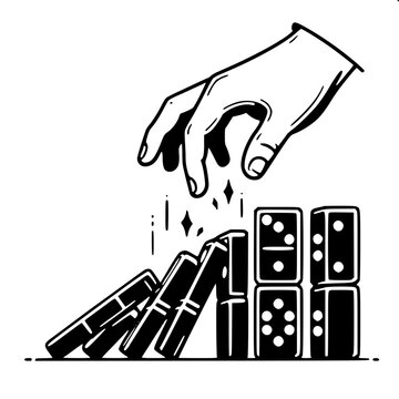 hand holding a domino