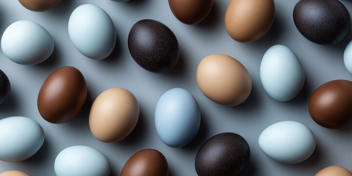 A colorful arrangement of eggs creates a delightful visual harmony Generative AI