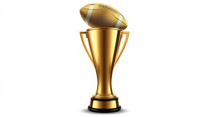 Golden trophy with an american football as the centerpiece.