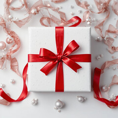 gift box with red ribbon