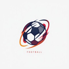 Dynamic and vibrant illustration of a football with energetic swirls