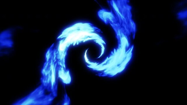 blue fire flame line spiral effects animation
