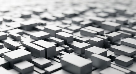 Contemporary Abstract Mosaic Surface Featuring a Dynamic Array of Grey Tiles with Depth and Shadows