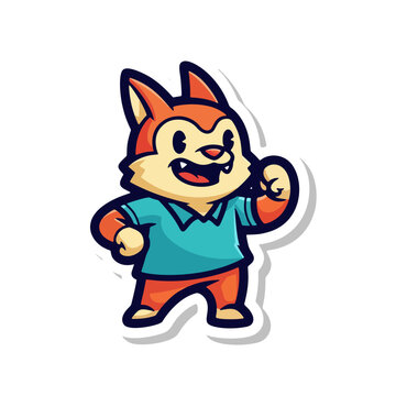 A cartoon chipmunk character wearing a shirt and standing in a playful pose r45.eps