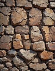 Obraz premium Weathered stone wall with cracks and crevices, cracked surfaces, old building
