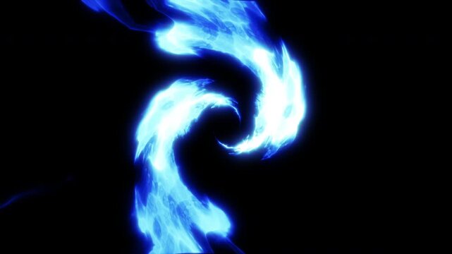 blue fire flame line spiral effects animation