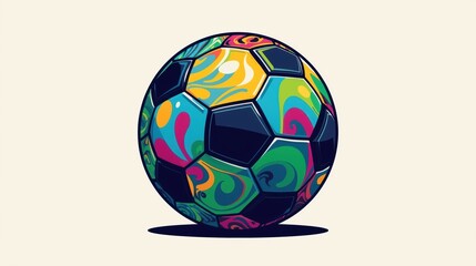 Vibrant and colorful abstract design on a soccer ball pattern