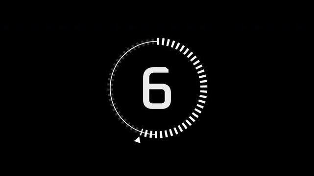 Countdown Timer for 10 to 0 Seconds for Video Overlay