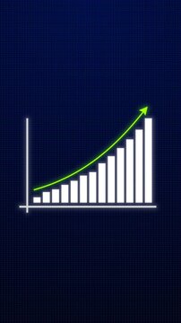 Business Growth Graph Going Up Animation Background 4K