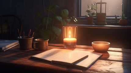 Cozy interior writing space