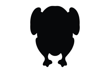 Roasted turkey silhouette vector, Roasted turkey icon, Thanksgiving
