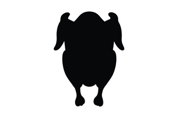 Roasted turkey silhouette vector, Roasted turkey icon, Thanksgiving