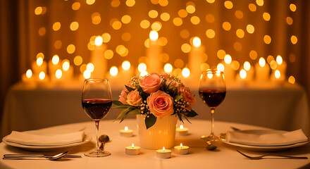 Wine glasses for a romantic candlelit dinner
