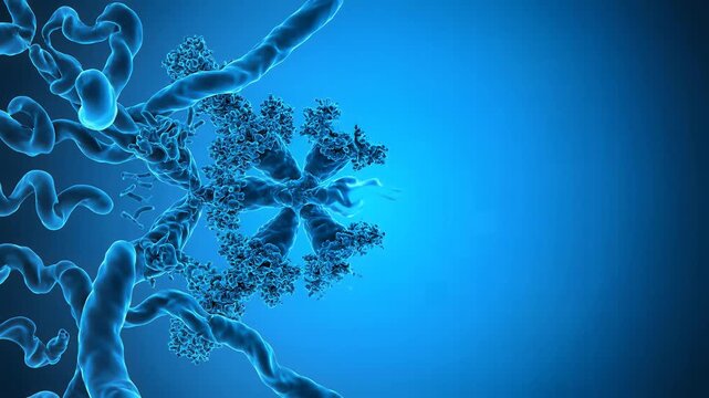 Alzheimer's Beta-Amyloid Plaque Formation and Protein Misfolding 3D Animation