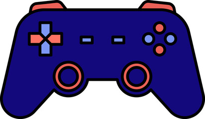 Obraz premium Blue and Red Minimalist Gaming Controller Illustration