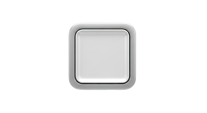 Modern White Square Button with Silver Frame