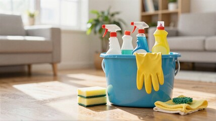 cleaning equipment on the floor