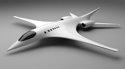 Futuristic white airplane design