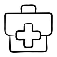 Obraz premium Emergency Kit Icon - Handdrawn