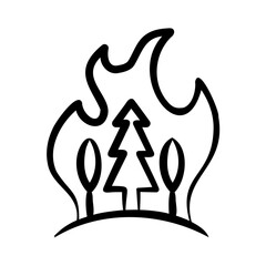 Obraz premium Wildfire Icon - Handdrawn