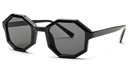 Geometric black octagonal sunglasses