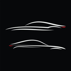 abstract silhouette sport car logo