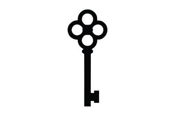 key silhouette vector, skeleton key, old vintage key silhouette vector