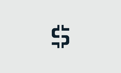 Obraz premium Minimalist dark blue stylized dollar sign icon design centered on a clean light gray background for finance.