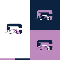 Letter C speedometer car automotive logo