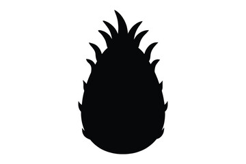 Whole dragon fruit silhouette vector, Dragon fruit icon