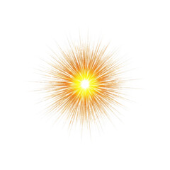 Obraz premium A radiant explosion of yellow and orange light in the darkness isolated on transparent background