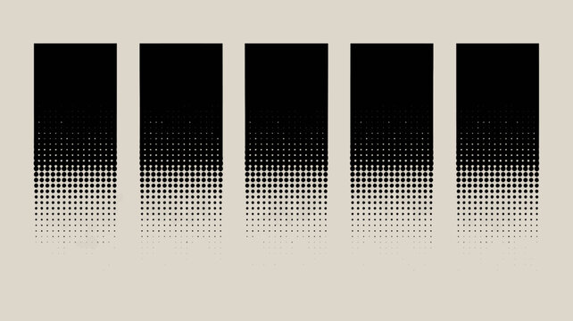 A series of five rectangular panels display a gradient effect transitioning from solid black at the top to a speckled white at the bottom high quality