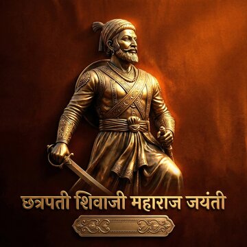 Statue of chhatrapati shivaji maharaj in traditional warrior attire