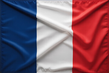 Obraz premium French flag with fabric texture and folds blue