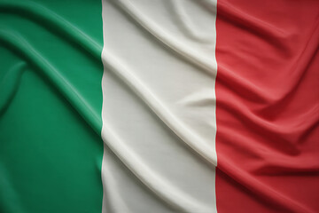 Obraz premium Italian flag with green white and red vertical stripes on fabric