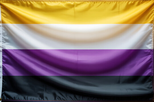 Nonbinary flag on fabric yellow white