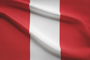 Obraz premium Waving Flag of Peru in Vibrant Red and White Colors
