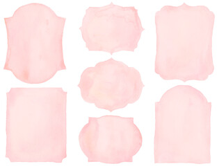 フレーム、水彩、、パステルカラー、黄色、ピンク