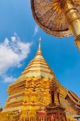Golden pagoda wat Phra That Doi Suthep chiangmai Thailand