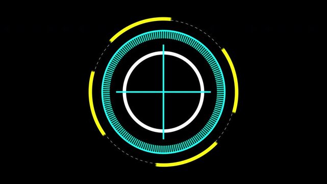 HUD circle target with crosshairs for precision aiming in shooting and huntingthemed design projects, military or tactical graphics, and advertising.