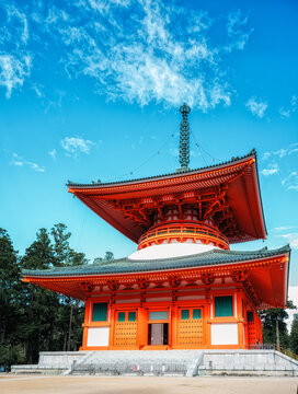 A historical Buddhist temple complex at Koyasan, Koya, Ito District, Wakayama, Japan