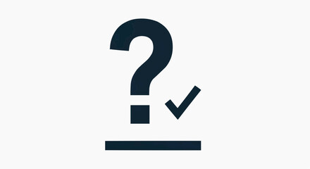 Question Mark Icon &ndash; Dark Charcoal Vector with Checkmark for Problem-Solving UI