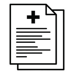 Fototapeta premium Medical document with plus sign on top health record icon icon