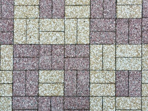 Colorful Interlocking Brick Pavement Pattern Background