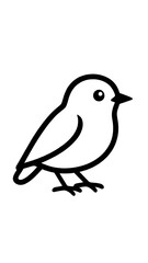 Fototapeta premium Minimalist Bird Outline Icon – Simple Black Line Vector Illustration